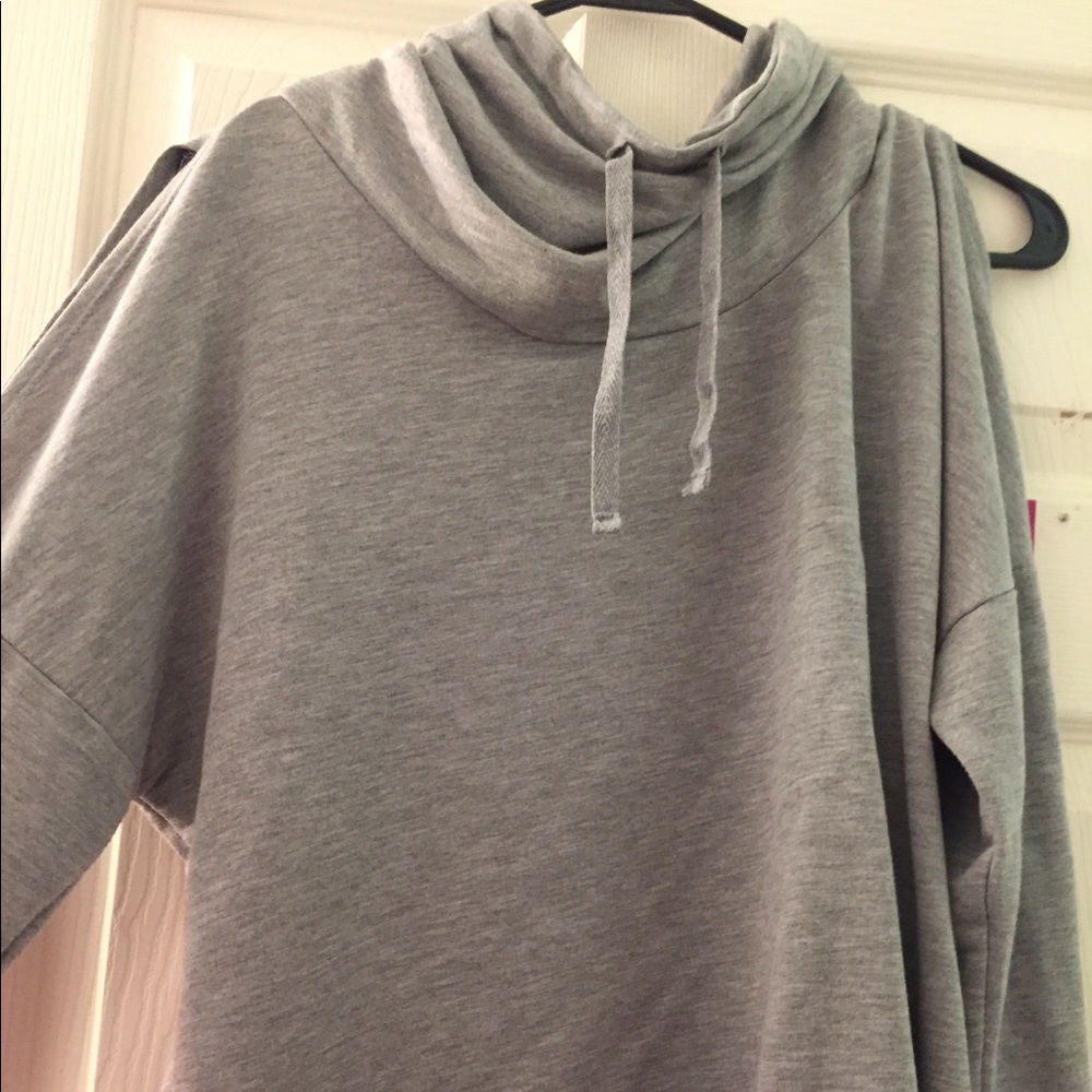 Cold shoulder workout hoodie